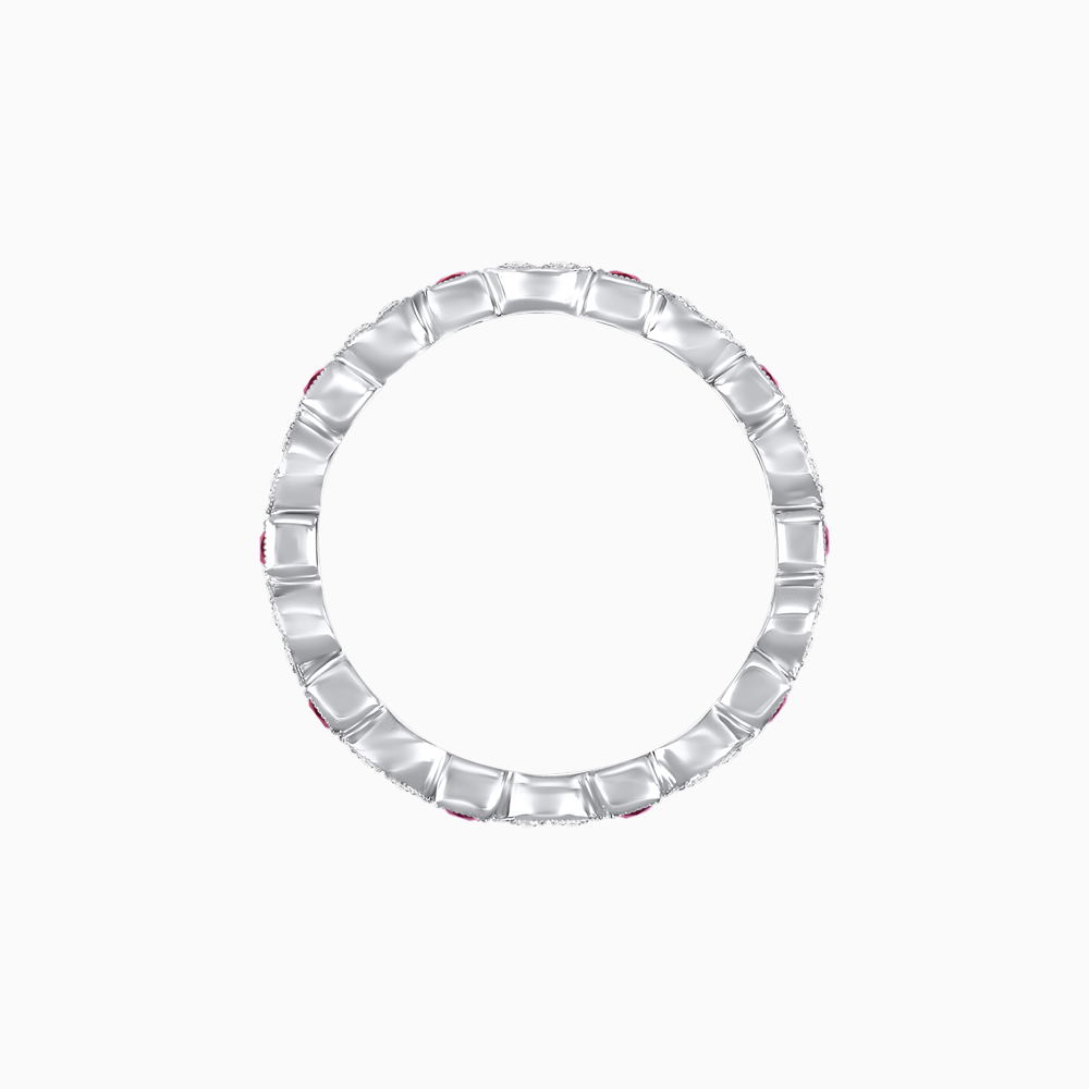 Art Deco Inspired Stackable Full Eternity Band with Geometric Gemstones