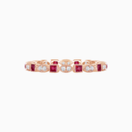 Load image into Gallery viewer, Art Deco Inspired Stackable Full Eternity Band with Geometric Gemstones