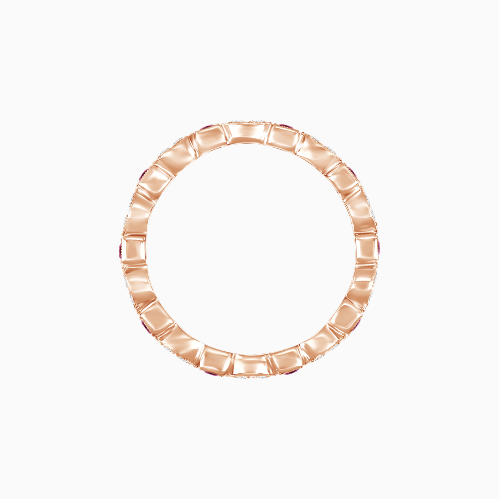 Art Deco Inspired Stackable Full Eternity Band with Geometric Gemstones