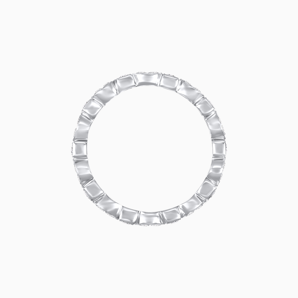 Art Deco Inspired Stackable Full Eternity Band with Geometric Gemstones