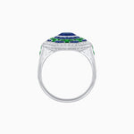 Load image into Gallery viewer, Art Deco Style Octagonal Ring with Geometric Design and Customizable Center Stone