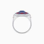 Load image into Gallery viewer, Art Deco Style Octagonal Ring with Geometric Design and Customizable Center Stone