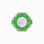 Load image into Gallery viewer, Art Deco Geometric Calibre French Cut Gemstone Diamond Ring
