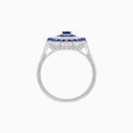Load image into Gallery viewer, Vintage Inspired Triple Halo Pear-Shaped Ring with Customizable French-Cut and Cabochon Gemstones