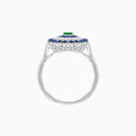 Load image into Gallery viewer, Vintage Inspired Triple Halo Pear-Shaped Ring with Customizable French-Cut and Cabochon Gemstones
