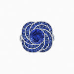Load image into Gallery viewer, Art Deco-Inspired Swirl Halo Ring Mounting with French-Cut Accents Custom Center Stone | Floral Geometry | Hand-Finished Detail