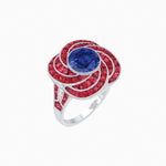 Load image into Gallery viewer, Art Deco-Inspired Swirl Halo Ring Mounting with French-Cut Accents Custom Center Stone | Floral Geometry | Hand-Finished Detail