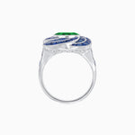 Load image into Gallery viewer, Art Deco-Inspired Swirl Halo Ring Mounting with French-Cut Accents Custom Center Stone | Floral Geometry | Hand-Finished Detail