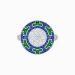 Load image into Gallery viewer, Art Deco Style Geometric Engagement Ring with Illusion Diamond
