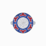 Load image into Gallery viewer, Art Deco Style Geometric Engagement Ring with Illusion Diamond
