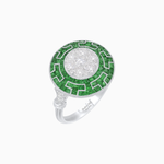 Load image into Gallery viewer, Art Deco Style Geometric Engagement Ring with Illusion Diamond
