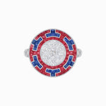 Load image into Gallery viewer, Art Deco Style Geometric Engagement Ring with Illusion Diamond
