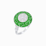 Load image into Gallery viewer, Art Deco Style Geometric Engagement Ring with Illusion Diamond
