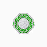 Load image into Gallery viewer, Art Deco Geometric Calibre French Cut Gemstone in Illusion Diamond Ring
