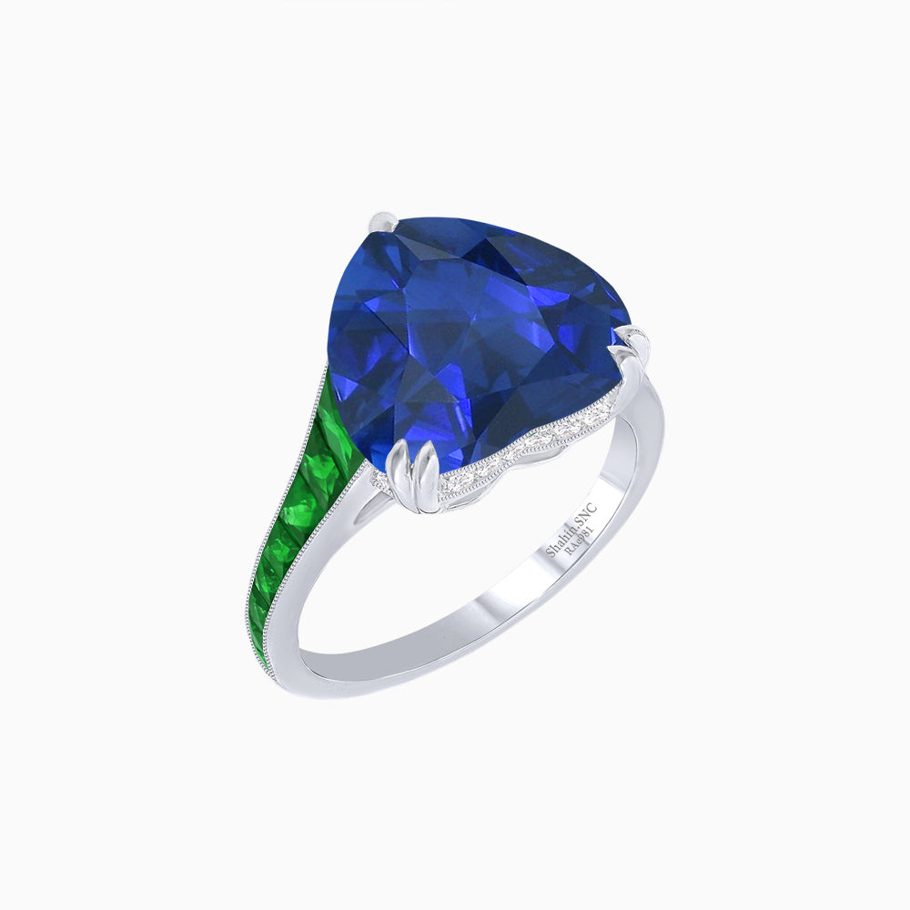 Heart Shape Ring with Diamond Accents