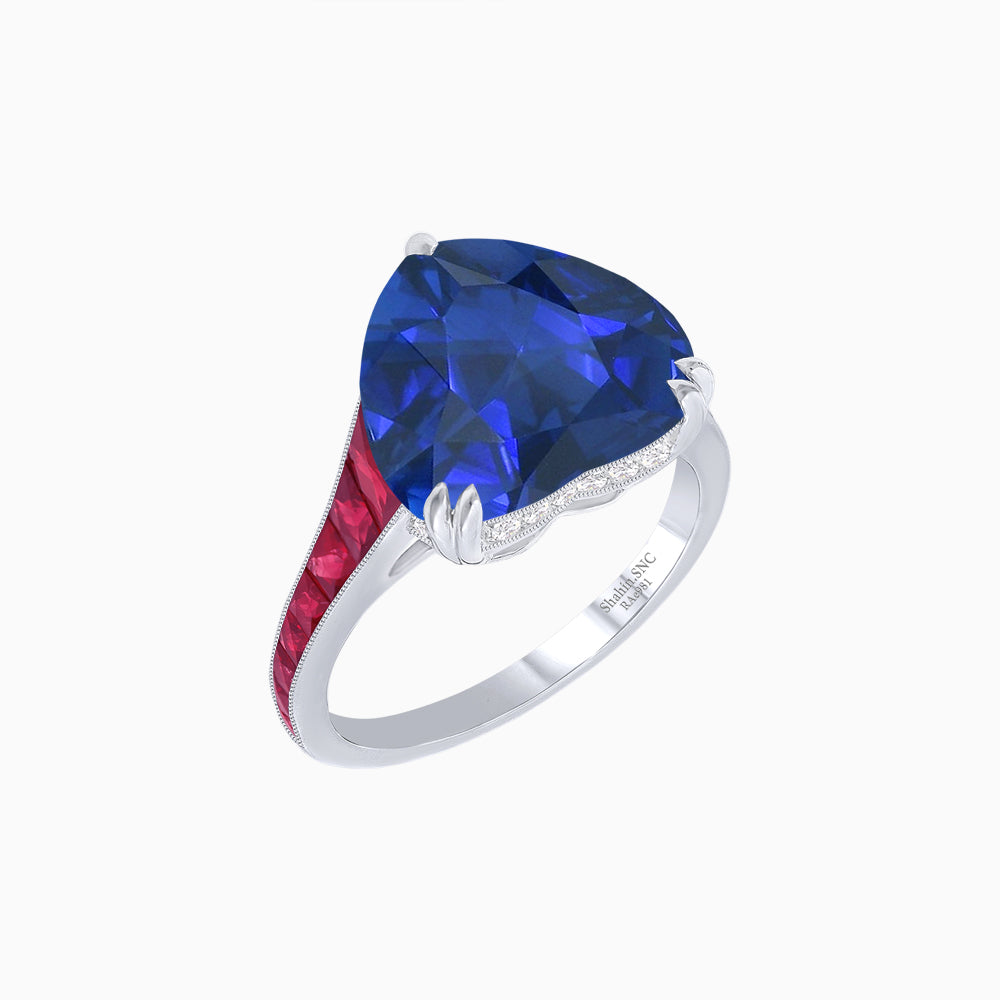 Heart Shape Ring with Diamond Accents
