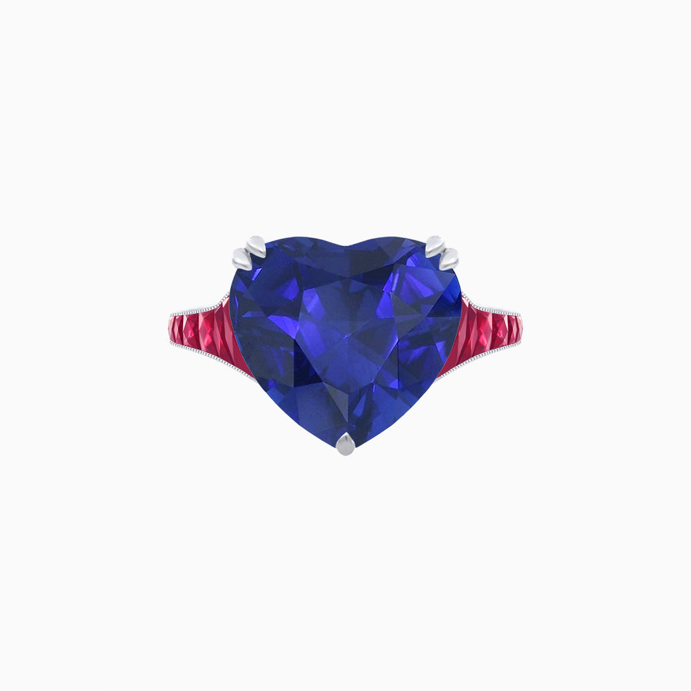Heart Shape Ring with Diamond Accents