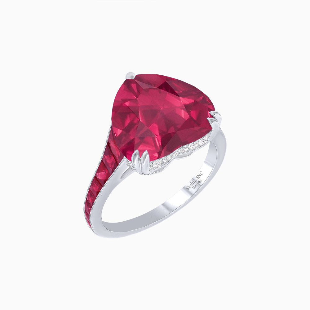 Heart Shape Ring with Diamond Accents