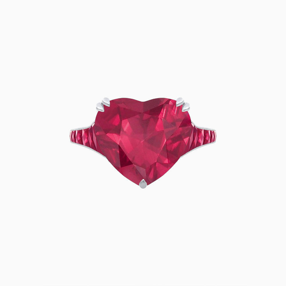 Heart Shape Ring with Diamond Accents
