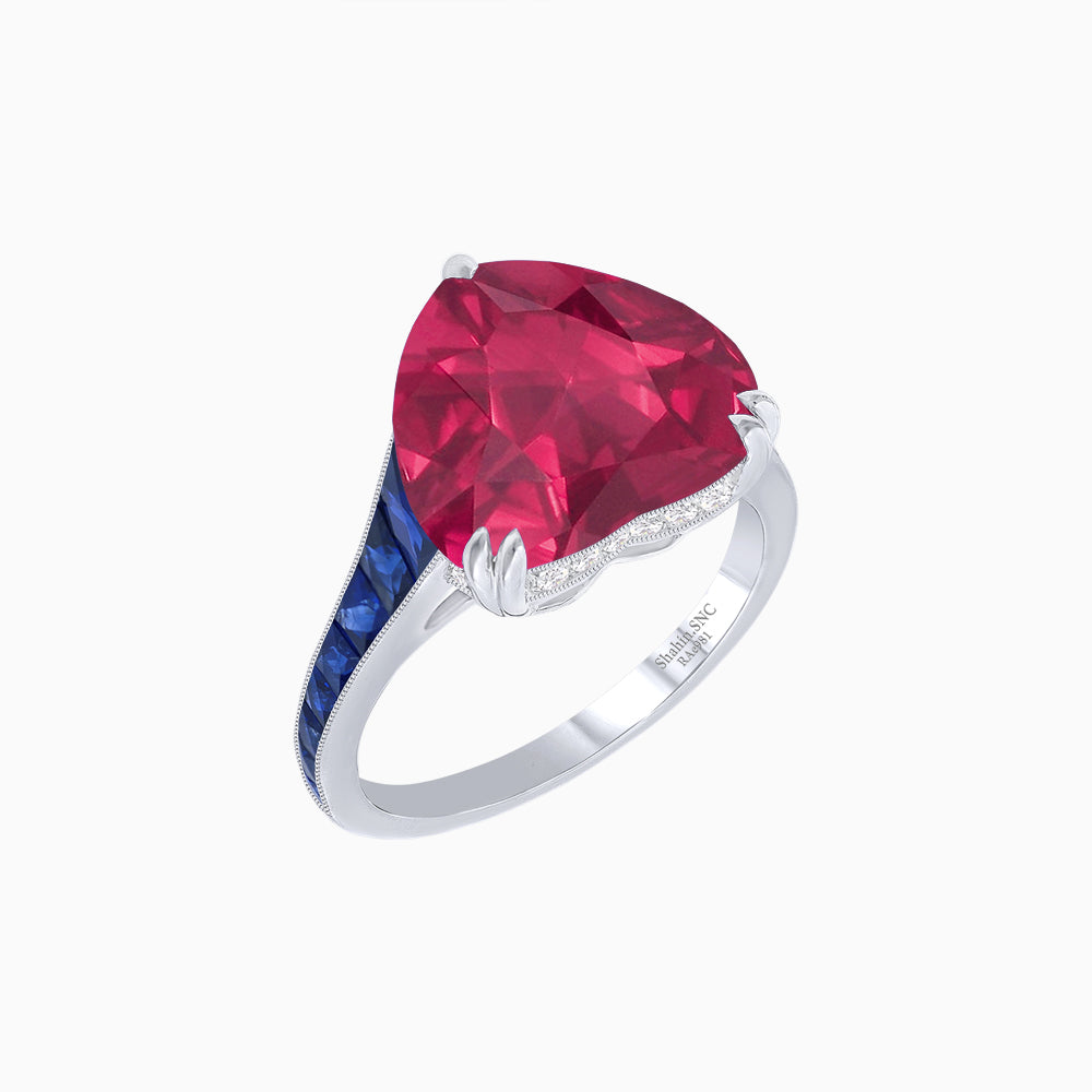 Heart Shape Ring with Diamond Accents
