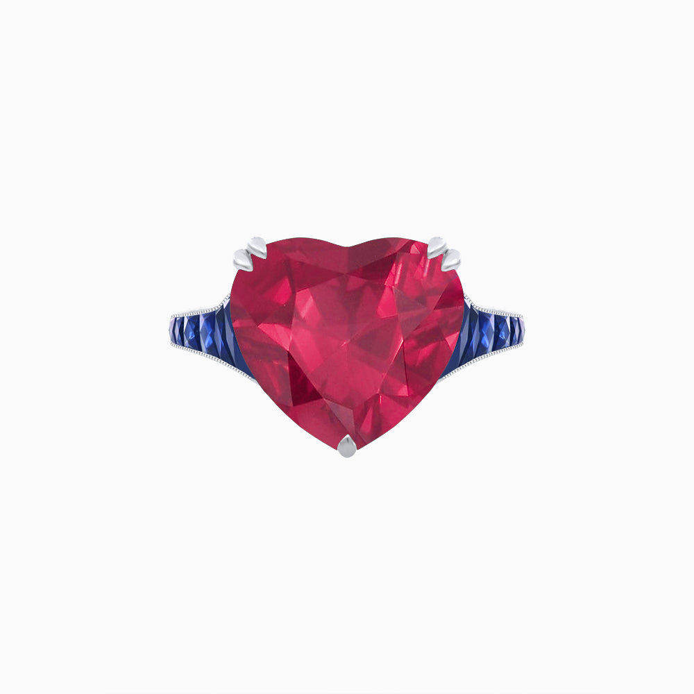 Heart Shape Ring with Diamond Accents