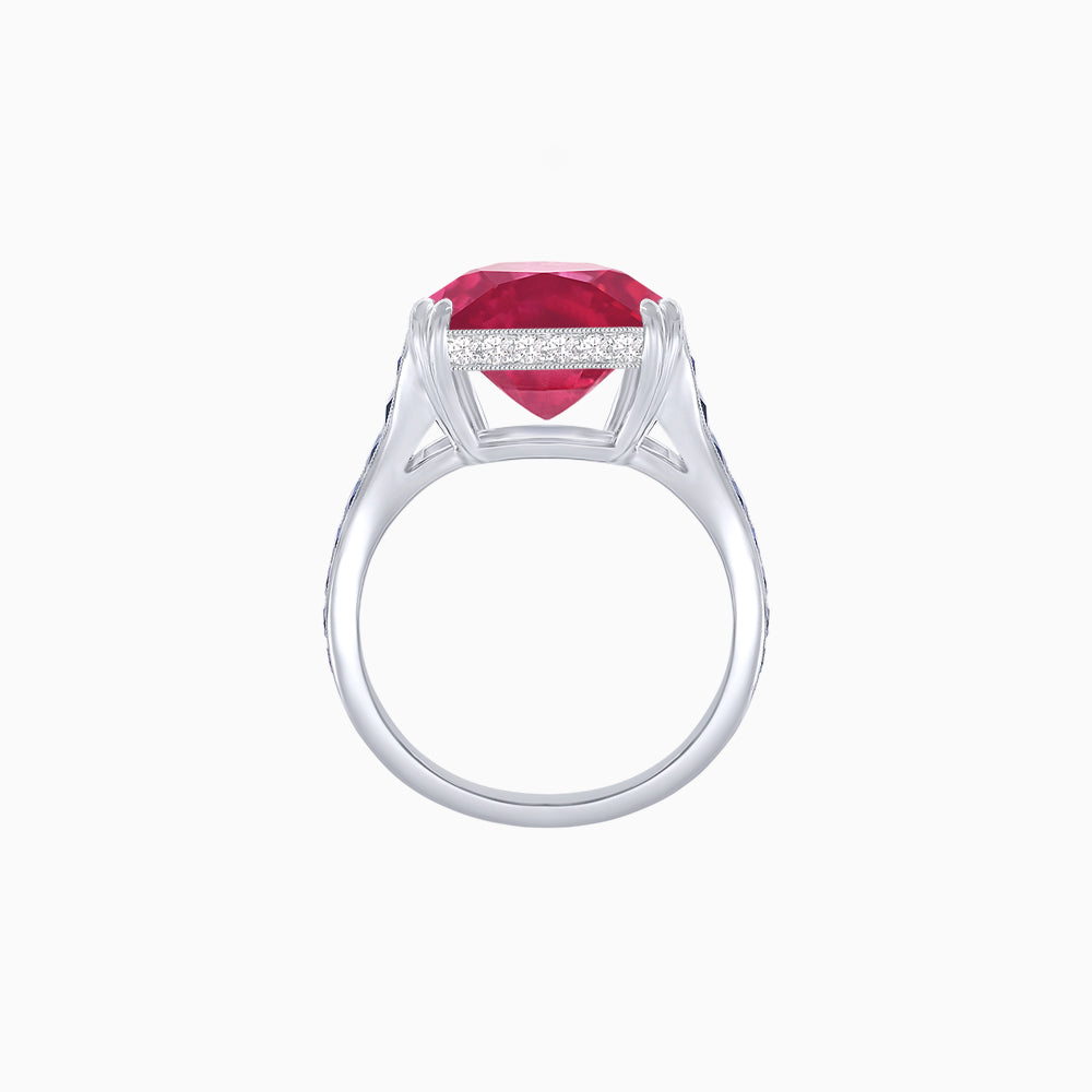 Heart Shape Ring with Diamond Accents