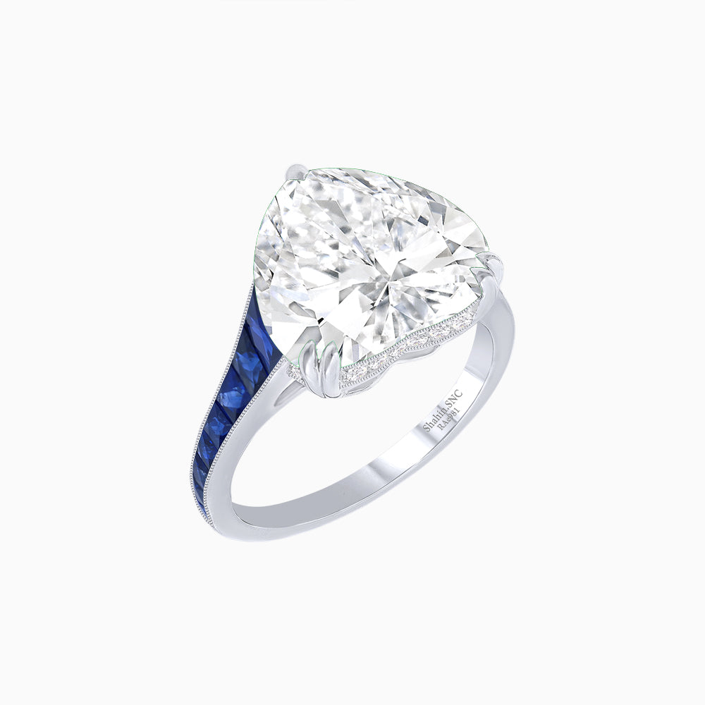 Heart Shape Ring with Diamond Accents