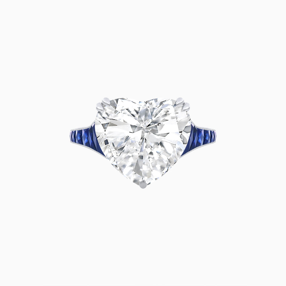 Heart Shape Ring with Diamond Accents