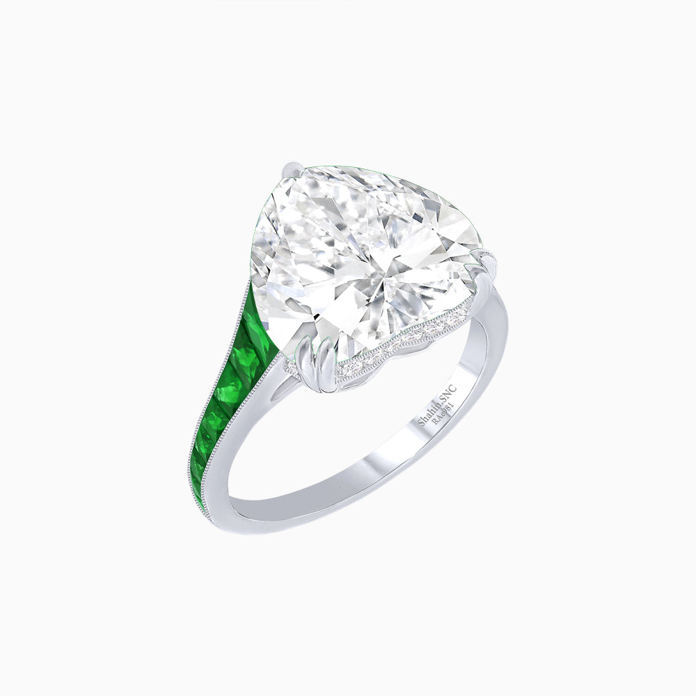 Heart Shape Ring with Diamond Accents