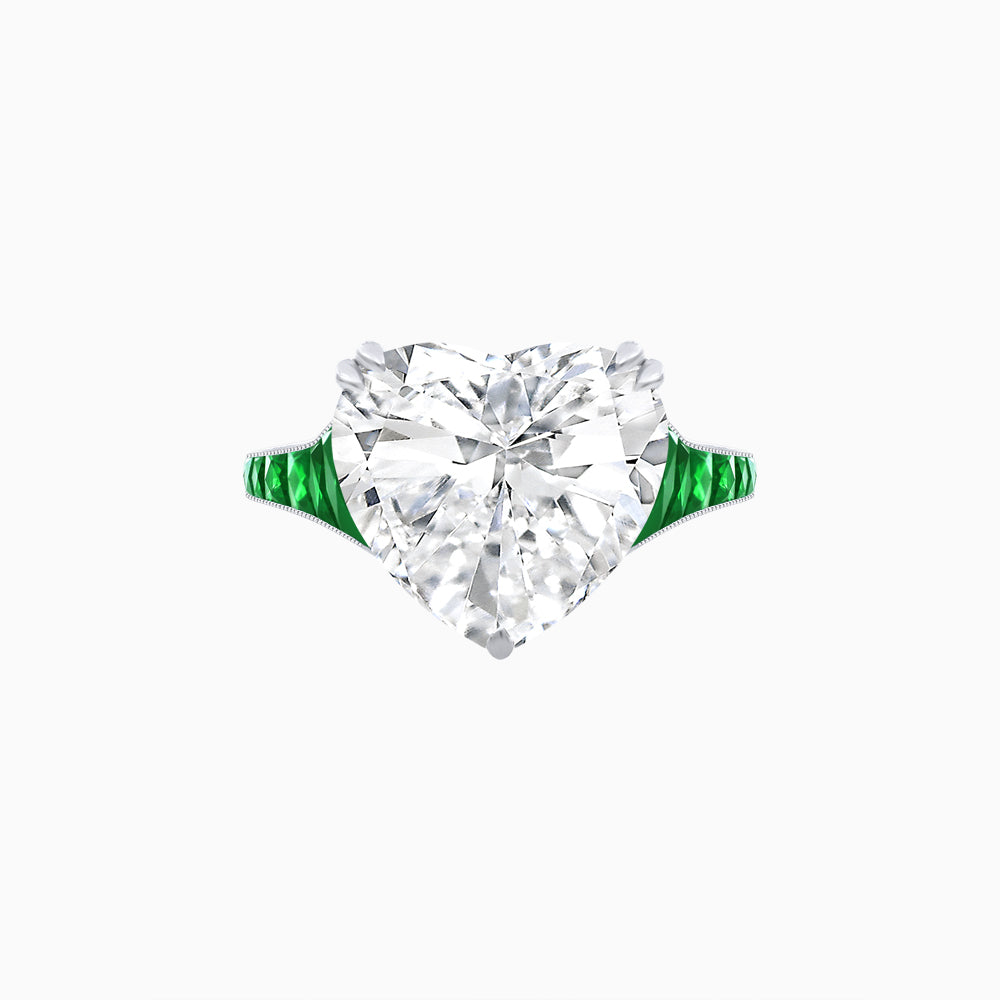 Heart Shape Ring with Diamond Accents