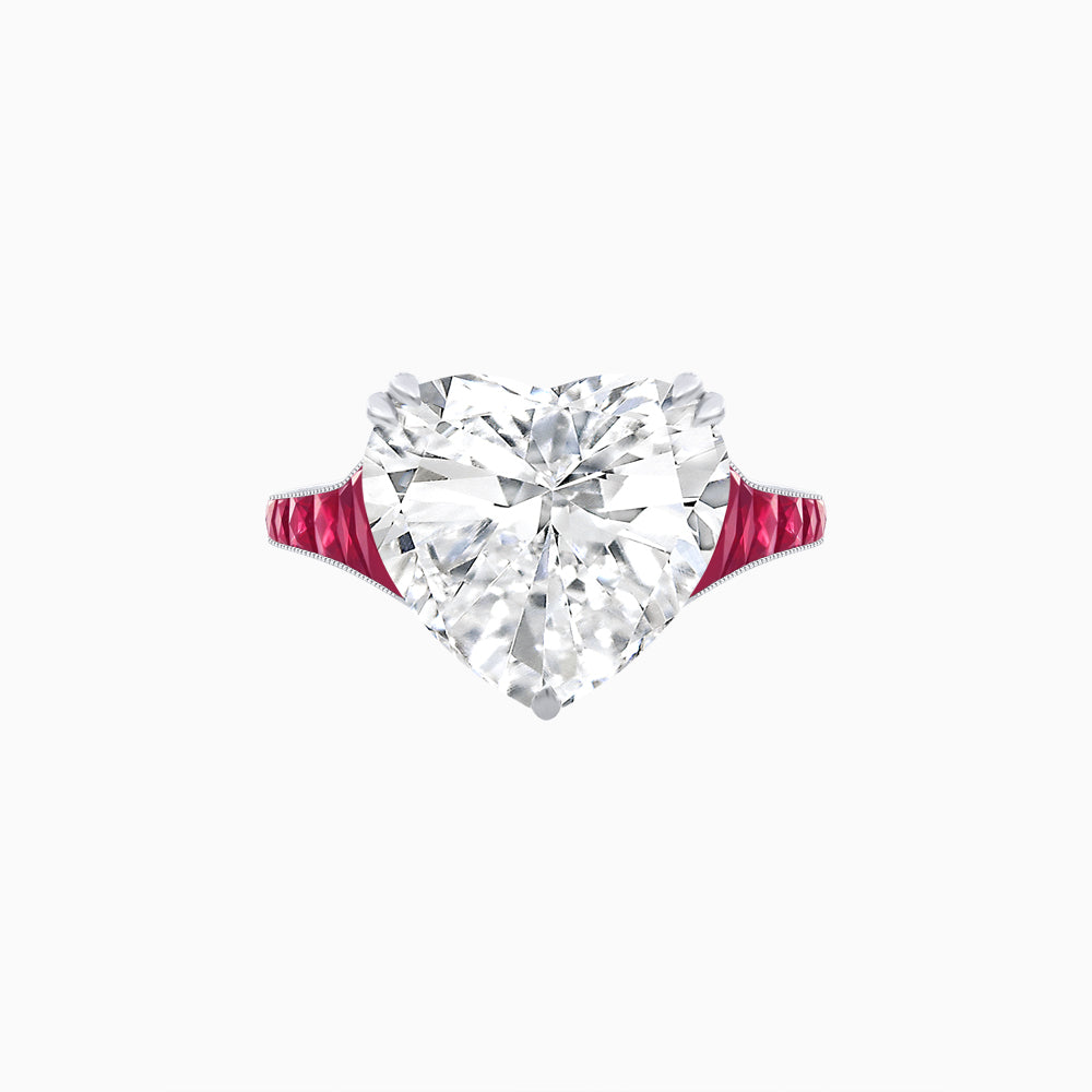Heart Shape Ring with Diamond Accents