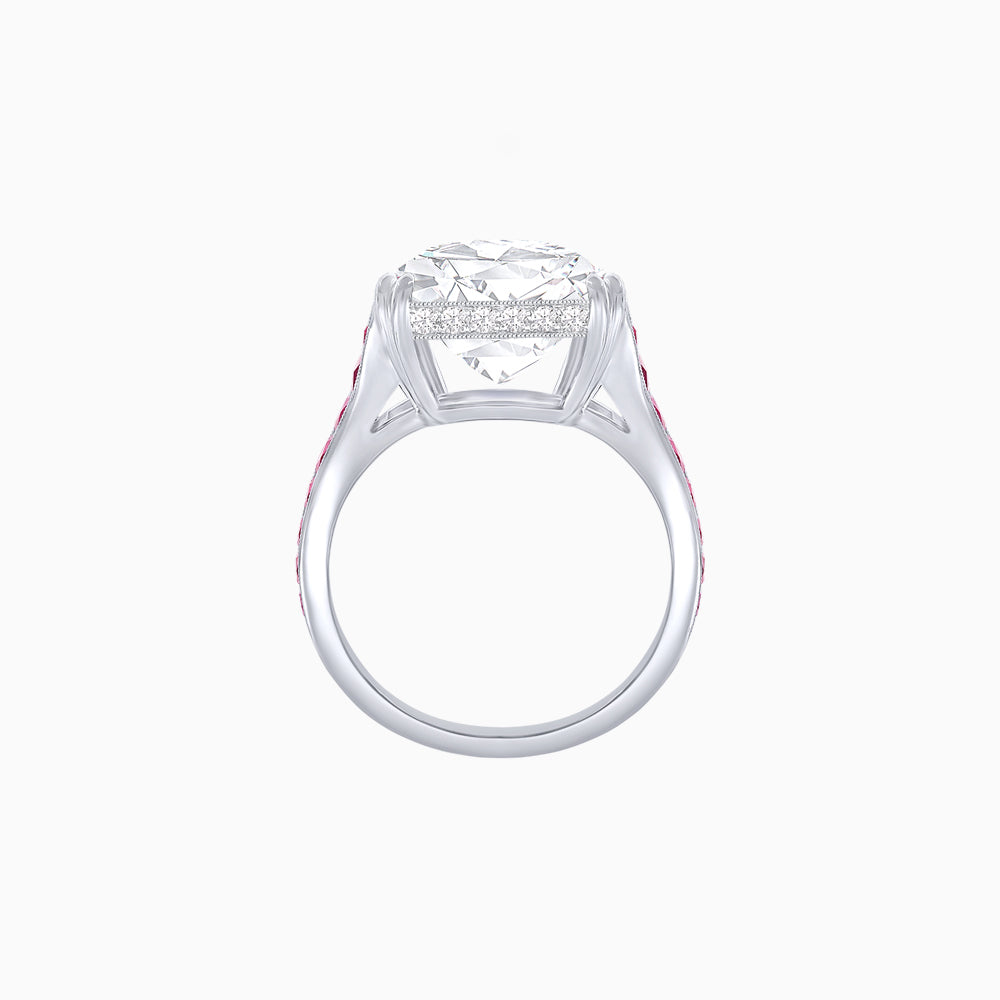Heart Shape Ring with Diamond Accents