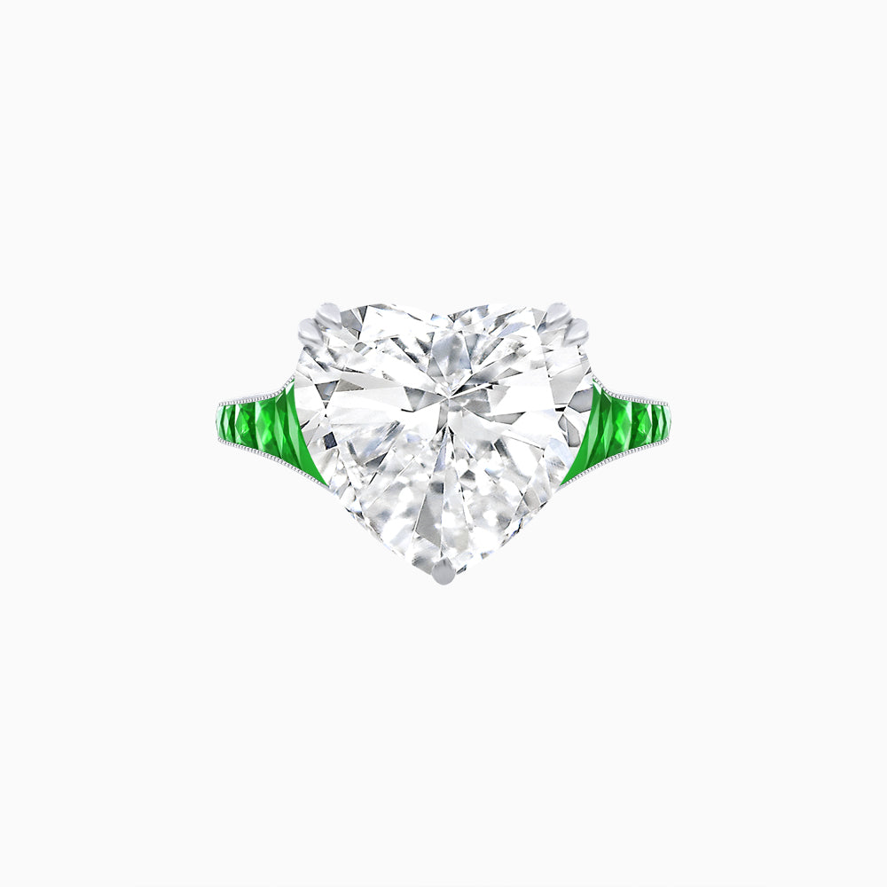 Heart Shape Ring with Diamond Accents