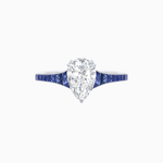 Load image into Gallery viewer, Elegant Pear-Shaped Ring with Customizable French-Cut Gemstone Accents
