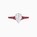Load image into Gallery viewer, Elegant Pear-Shaped Ring with Customizable French-Cut Gemstone Accents
