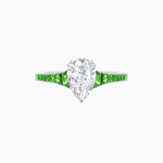Load image into Gallery viewer, Elegant Pear-Shaped Ring with Customizable French-Cut Gemstone Accents
