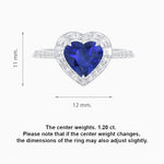Load image into Gallery viewer, Heart Shape Ring with Baguette Diamond Halo and Diamond Accents