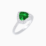Load image into Gallery viewer, Heart Shape Ring with Baguette Diamond Halo and Diamond Accents