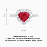 Load image into Gallery viewer, Heart Shape Ring with Baguette Diamond Halo and Diamond Accents