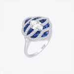 Load image into Gallery viewer, Art Deco Inspired Marquise Cut Sea Wave Design Gemstone Ring