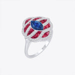 Load image into Gallery viewer, Art Deco Inspired Marquise Cut Sea Wave Design Gemstone Ring