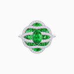 Load image into Gallery viewer, Art Deco Inspired Marquise Cut Sea Wave Design Gemstone Ring