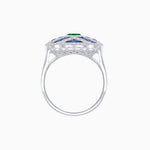 Load image into Gallery viewer, Art Deco Inspired Marquise Cut Sea Wave Design Gemstone Ring