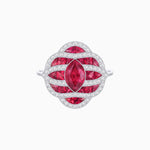 Load image into Gallery viewer, Art Deco Inspired Marquise Cut Sea Wave Design Gemstone Ring