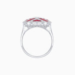 Load image into Gallery viewer, Art Deco Inspired Marquise Cut Sea Wave Design Gemstone Ring