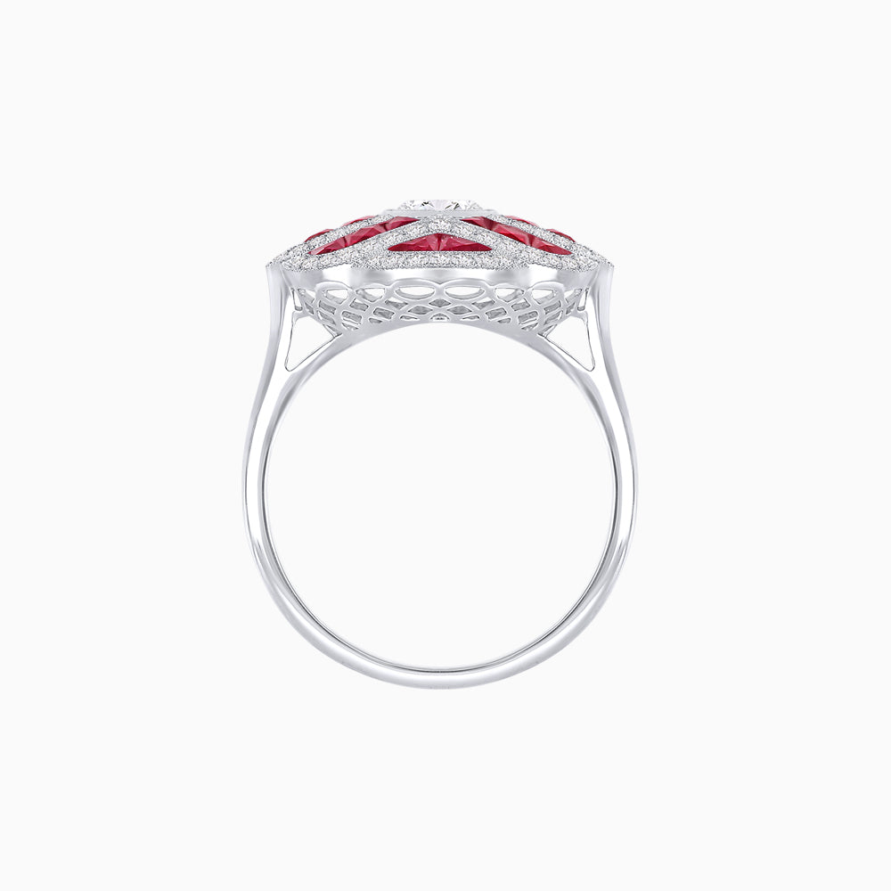 Art Deco Inspired Marquise Cut Sea Wave Design Gemstone Ring