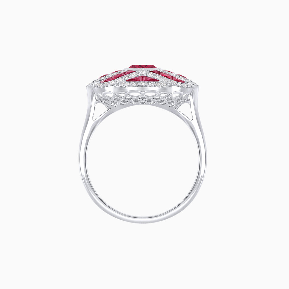 Art Deco Inspired Marquise Cut Sea Wave Design Gemstone Ring