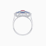 Load image into Gallery viewer, Art Deco Inspired Marquise Cut Sea Wave Design Gemstone Ring