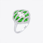 Load image into Gallery viewer, Art Deco Inspired Marquise Cut Sea Wave Design Gemstone Ring