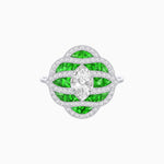 Load image into Gallery viewer, Art Deco Inspired Marquise Cut Sea Wave Design Gemstone Ring
